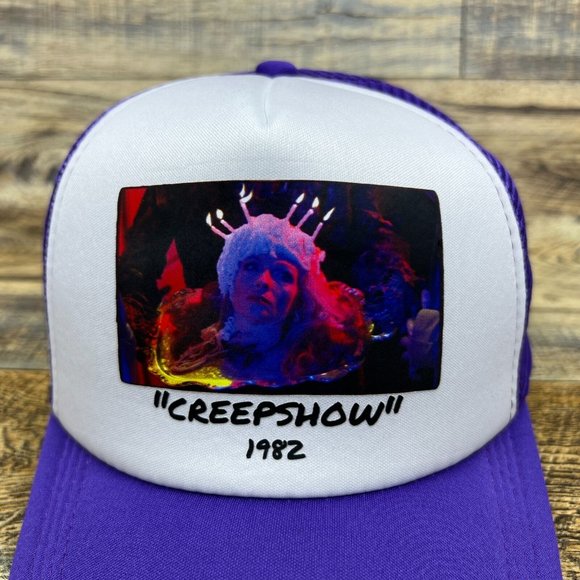 Creepshow 1982 Mens Trucker Hat Purple Snapback Horror Anthology Baseball Cap - Picture 3 of 8